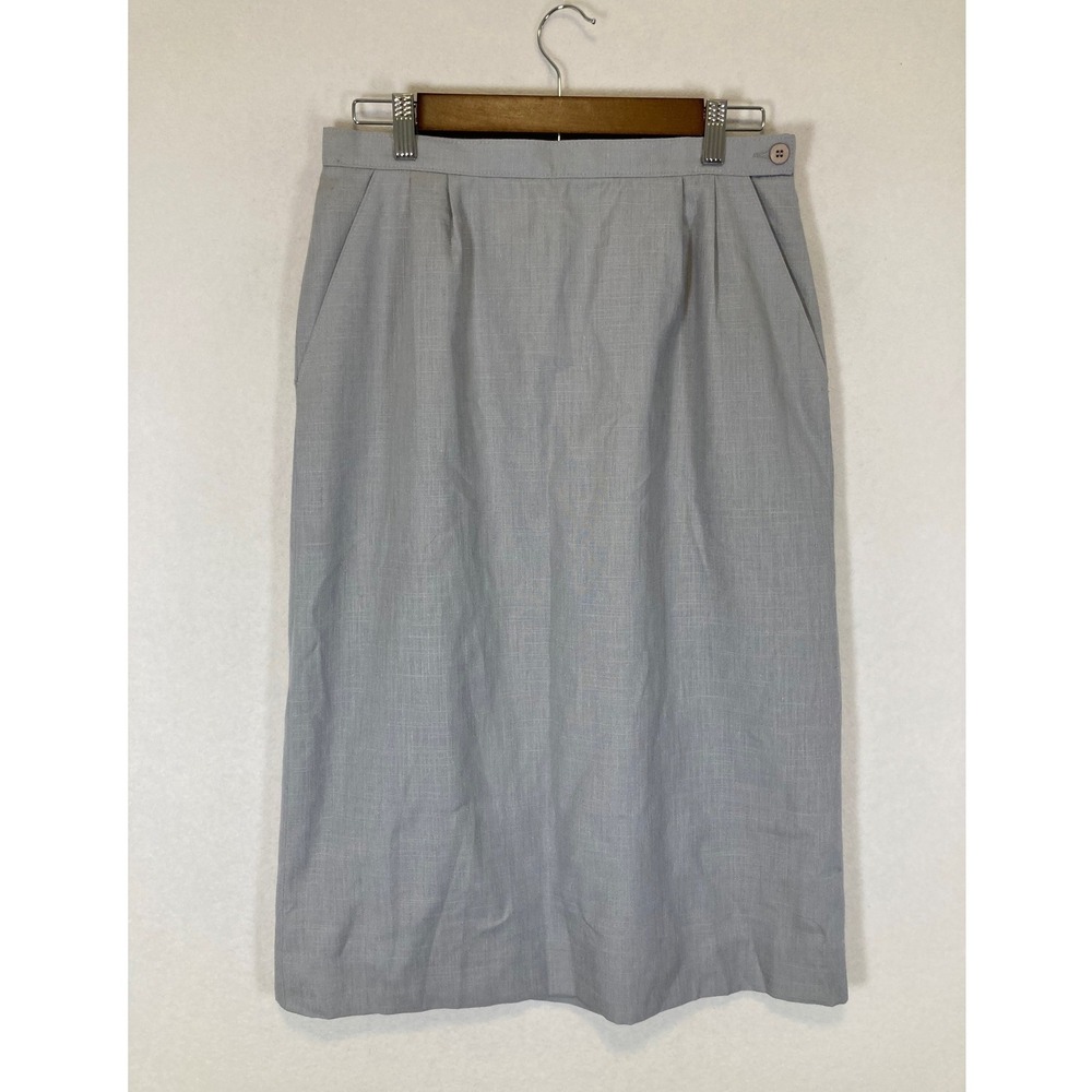 Vintage Country Sophisticates Pendleton Women 12 Blue Silk Blend Pencil Skirt